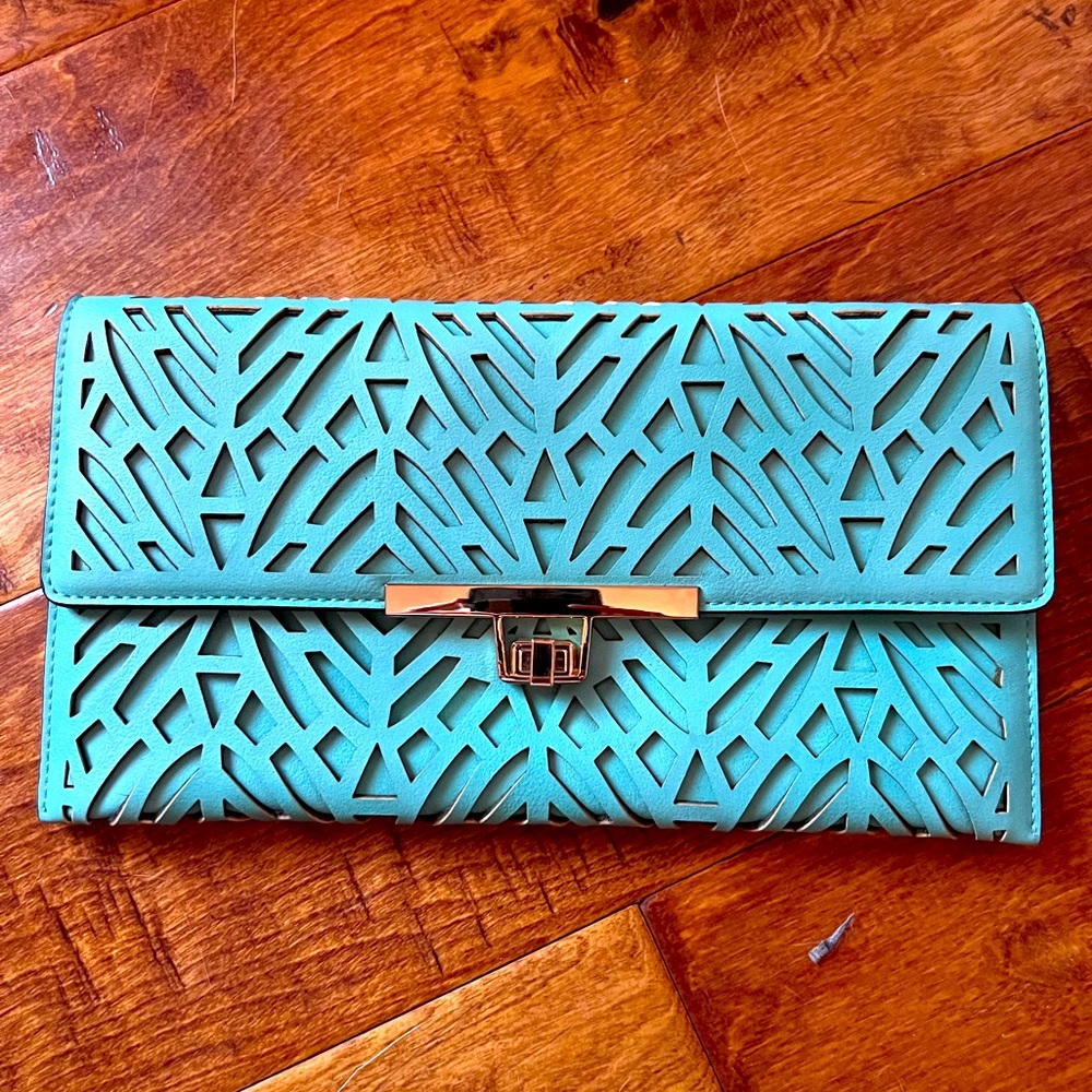 Teal clutch/shoulder bag/crossbody
